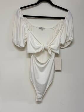 Blashe White Off Shoulder Bodysuit Size S/M